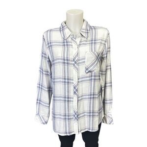 RAILS Hunter White Blush Patriot‎ Plaid Button down Shirt size XS